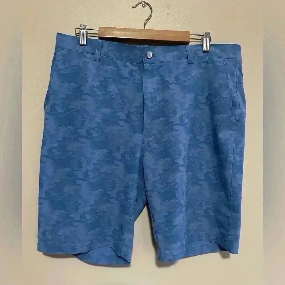 Peter Millar Shackleford Blue Camo Lightweight Performance Shorts Men’s Size 36